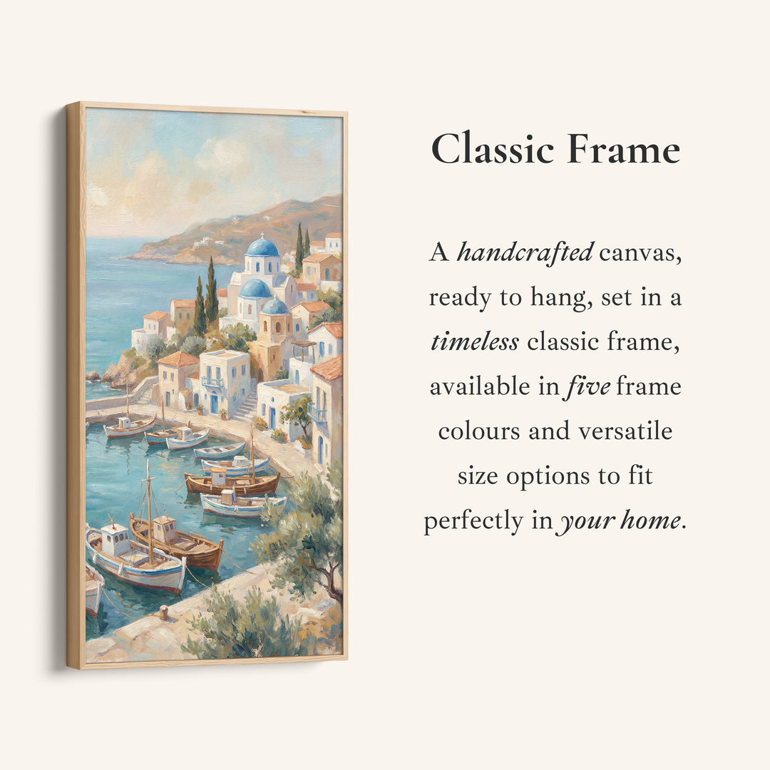 Tall Wall Art For Office Harbour Town With Boats Vertical Canvas