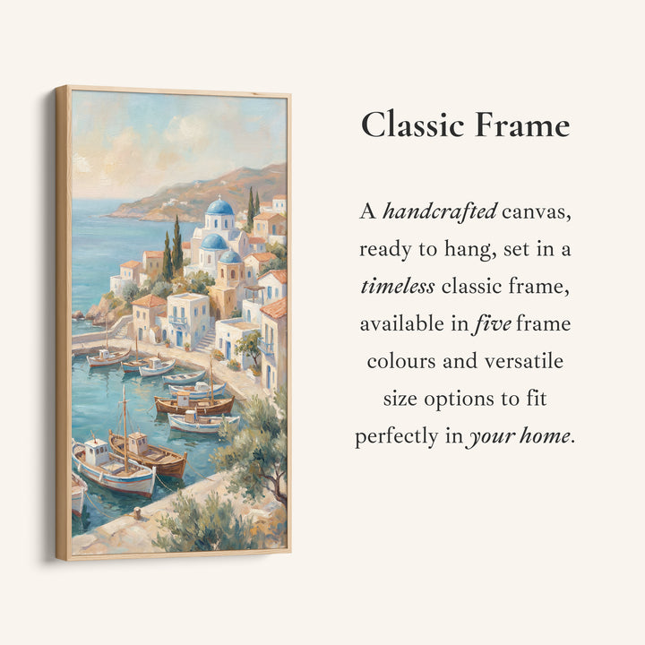 Tall Wall Art For Office Harbour Town With Boats Vertical Canvas