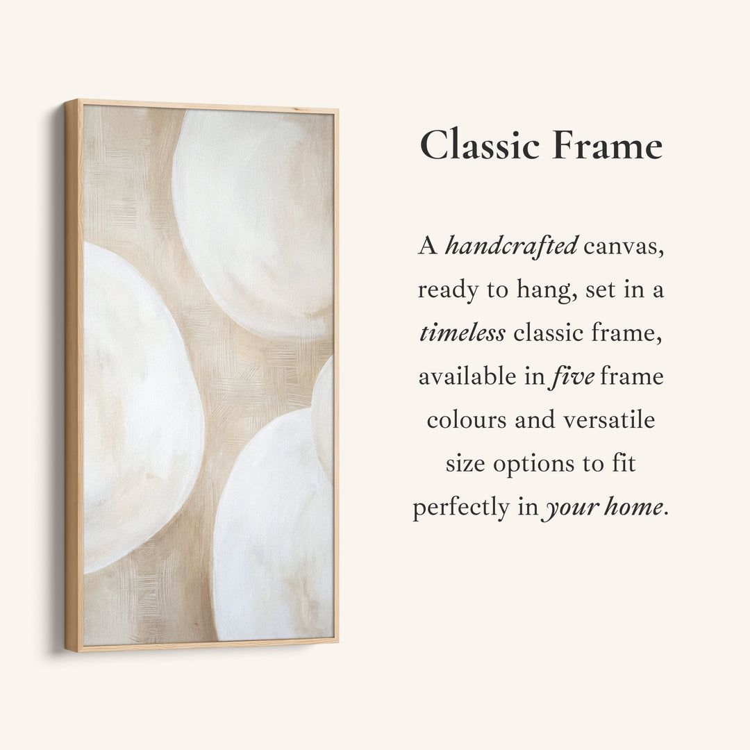 Tall Narrow Canvas Neutral Abstract Circles Tall Canvas For Living Room