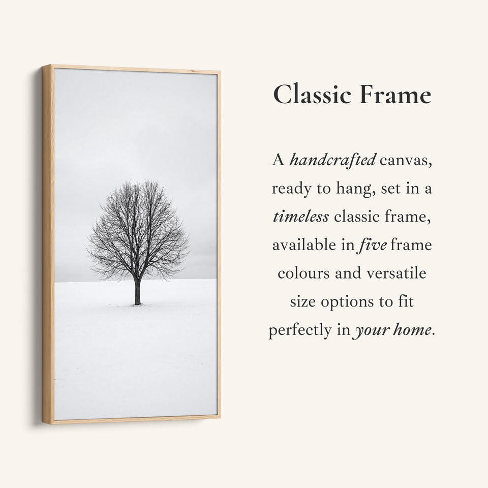 Long Wall Art Bare Tree In Snow Portrait Wall Art For Kitchen