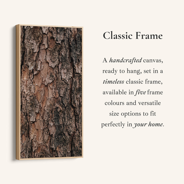 Vertical Wall Art Tree Bark Close Up Tall Canvas For Living Room