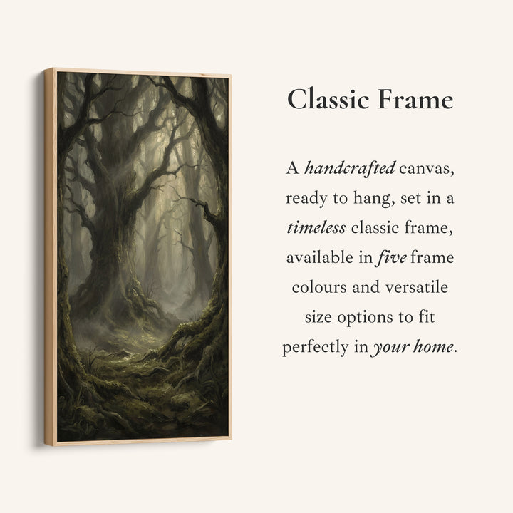 Large Vertical Wall Art Dark Forest With Moss Portrait Wall Art For Kitchen