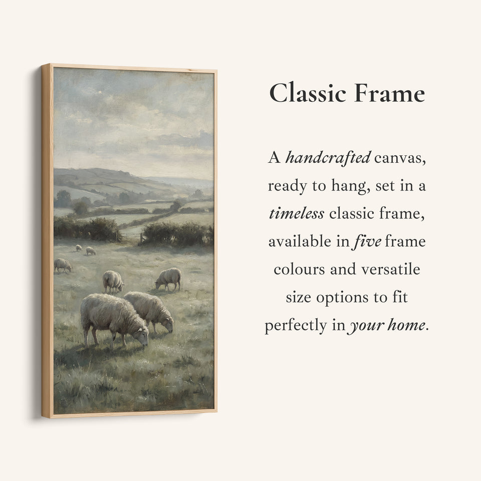 Large Vertical Wall Art Long Wall Art Sheep Grazing In Field For Hallway