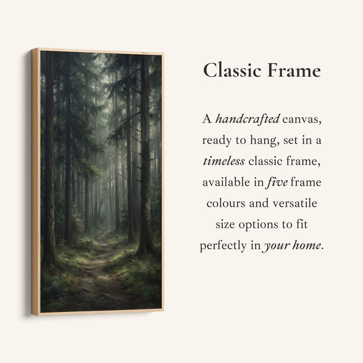 Narrow Wall Art Misty Pine Forest Path Portrait Wall Art For Kitchen