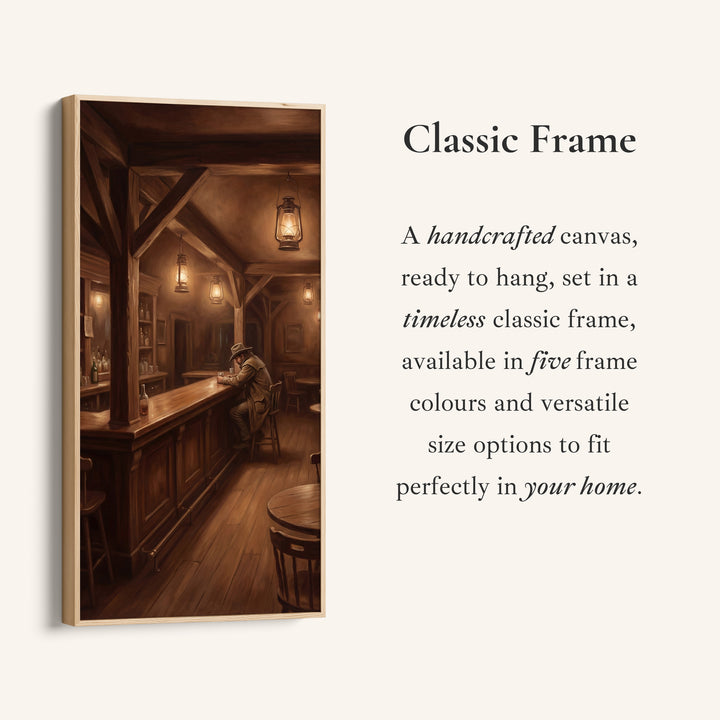 Long Wall Art For Hallway Western Saloon Interior Bar Vertical Canvas