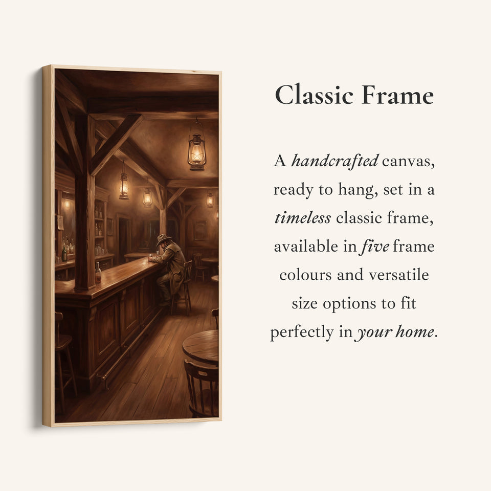 Long Wall Art For Hallway Western Saloon Interior Bar Vertical Canvas