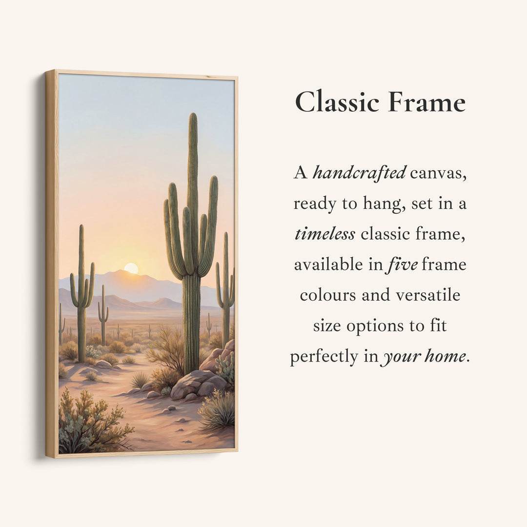 Vertical Wall Art Cactus Desert Sunrise Portrait Wall Art For Kitchen