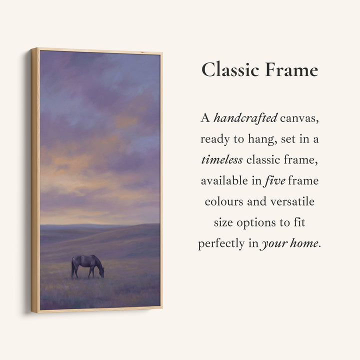 Large Vertical Wall Art For Bedroom Horse Grazing At Dusk Vertical Canvas