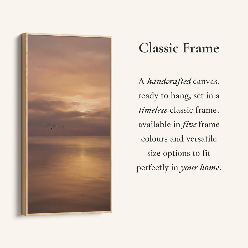 Vertical Wall Art Golden Ocean Sunset Reflection Large Vertical Wall Art For Hallway