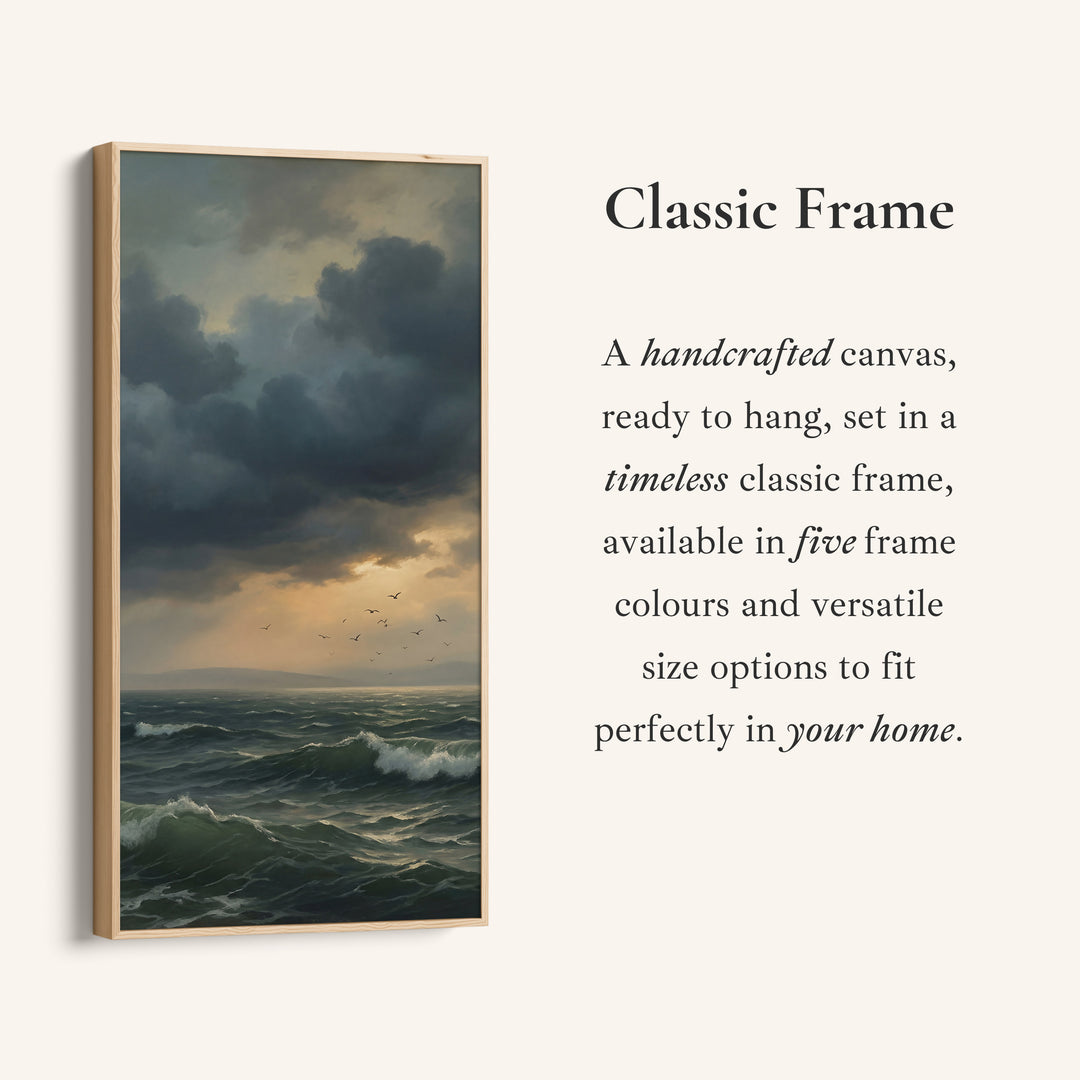 Tall Narrow Canvas Stormy Ocean Waves Tall Canvas For Living Room