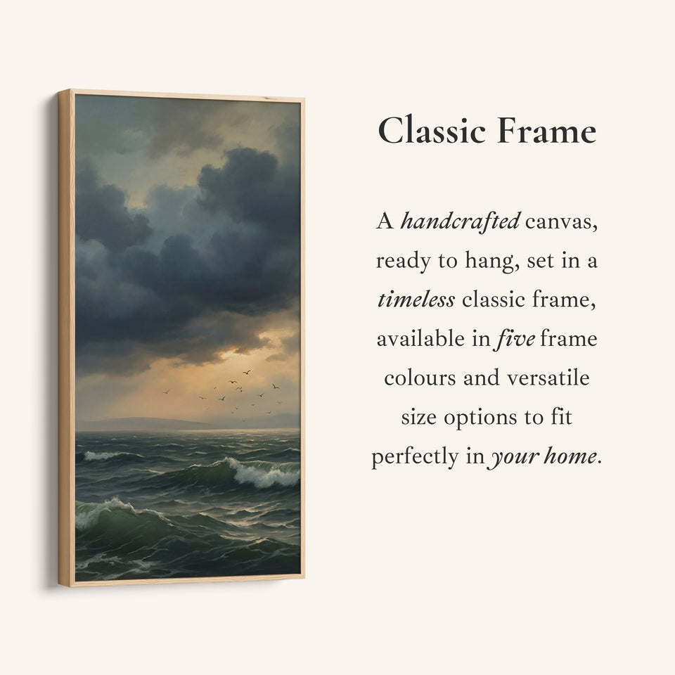 Tall Narrow Canvas Stormy Ocean Waves Tall Canvas For Living Room