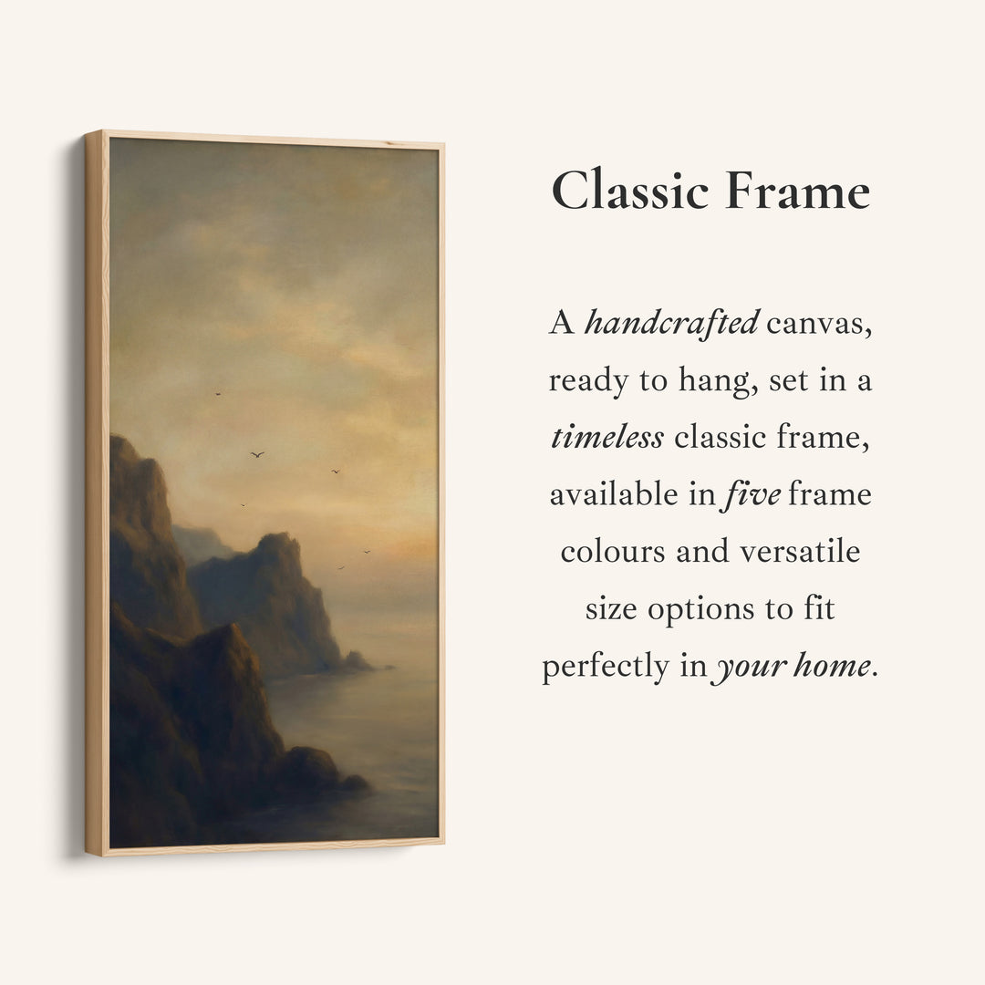 Large Vertical Wall Art Portrait Wall Art Rocky Coast Birds At Dusk For Hallway