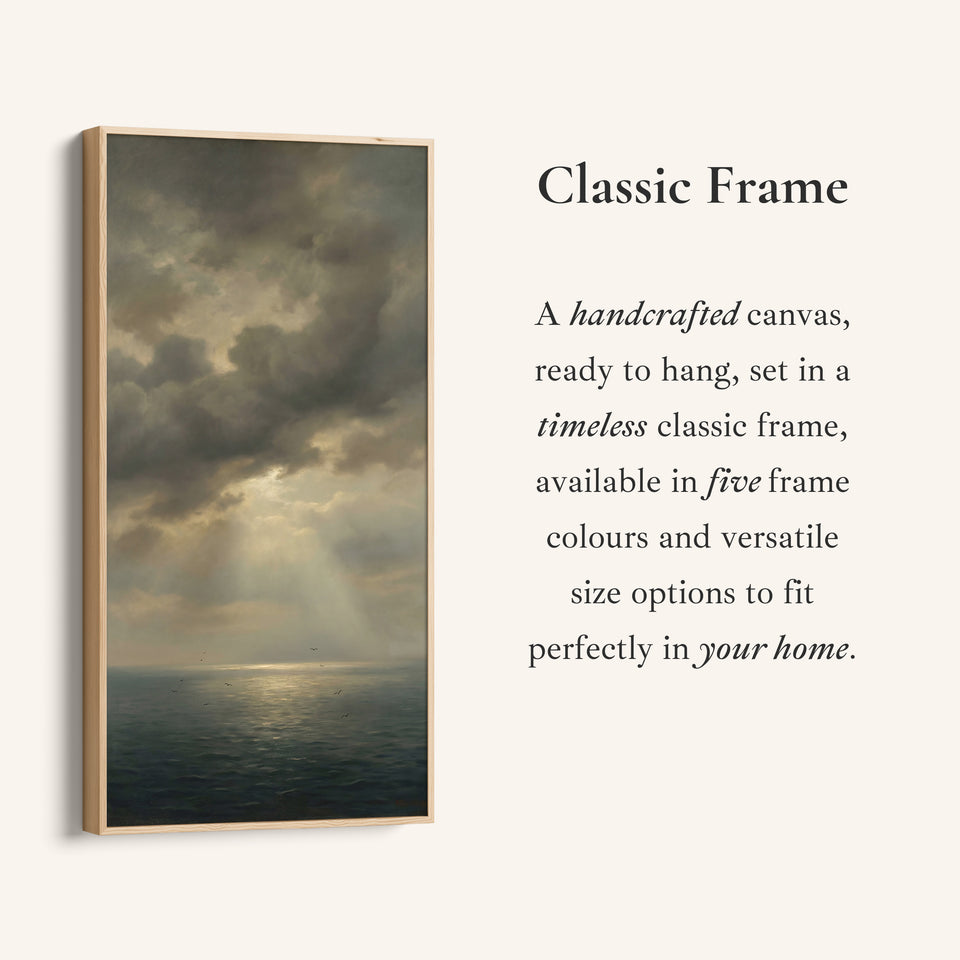 Vertical Wall Art For Office Storm Clouds Over Sea Vertical Canvas