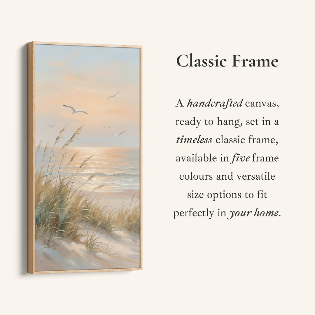 Narrow Wall Art Beach Grasses And Seagulls Portrait Wall Art For Kitchen