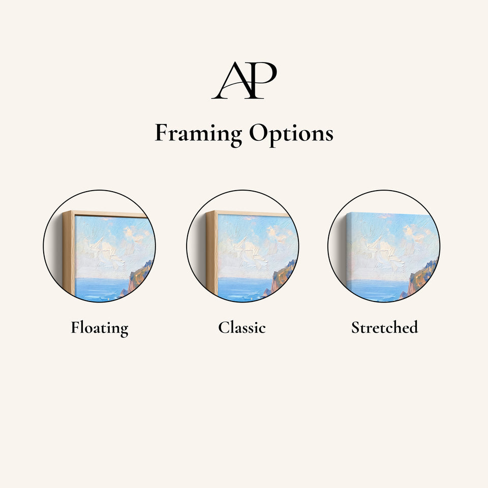 Set Of 2 Wall Art Mediterranean Coastal Village for Dining Room