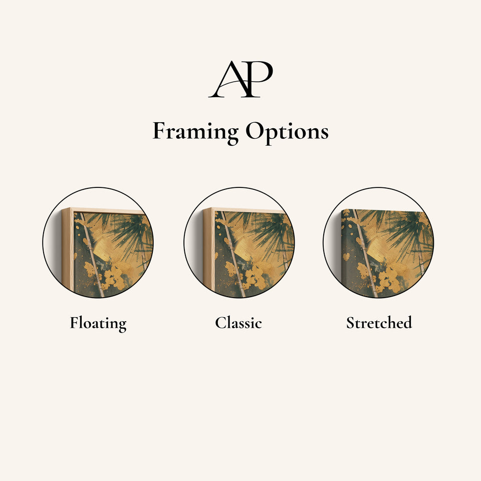 Golden Cranes Oversized Diptych Wall Art Dining Room Bamboo
