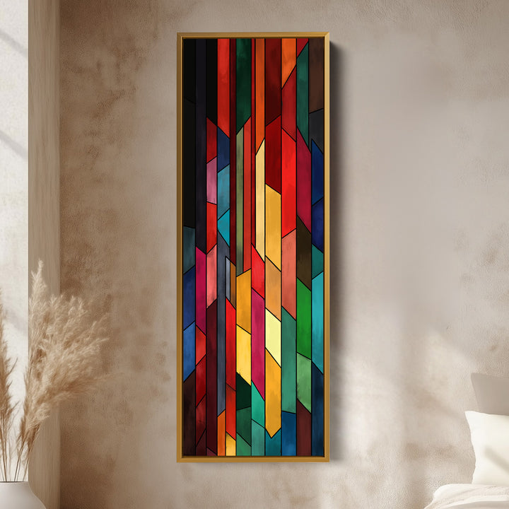 Tall Wall Art Geometric Abstract Panels For Office Decor