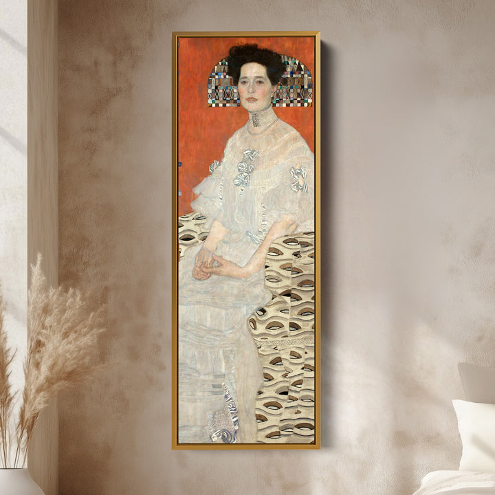 Gustav Klimt Vertical Wall Art Portrait Of Fritza Riedler For Bedroom