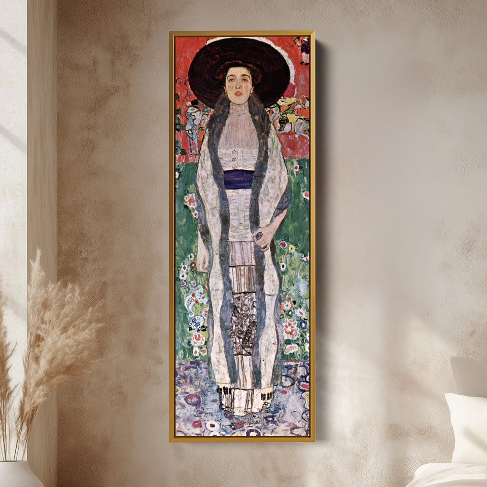 Gustav Klimt Tall Narrow Canvas Portrait Of Emilie Floge For Hallway