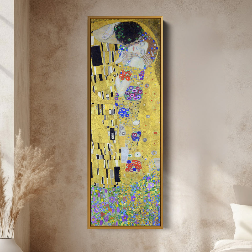 Gustav Klimt Long Wall Art The Kiss Romantic Couple For Bedroom