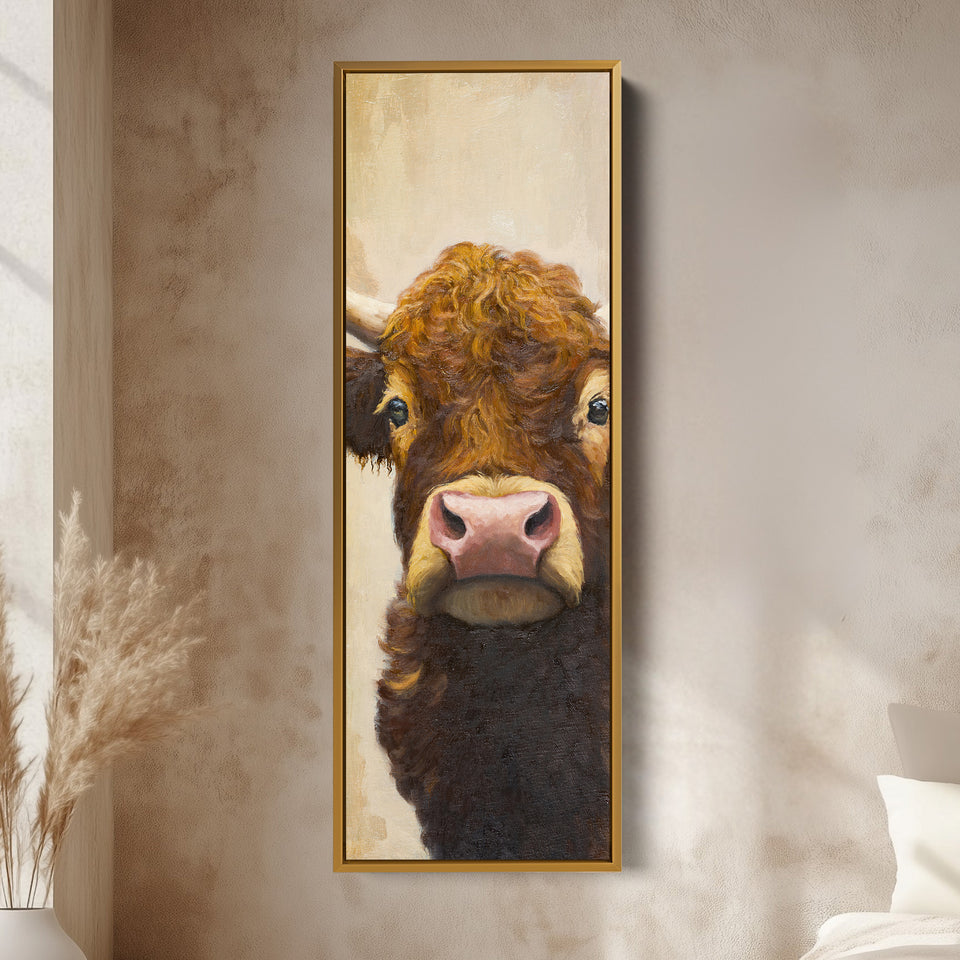 Highland Cow Narrow Wall Art For Living Room Rustic Animal Decor