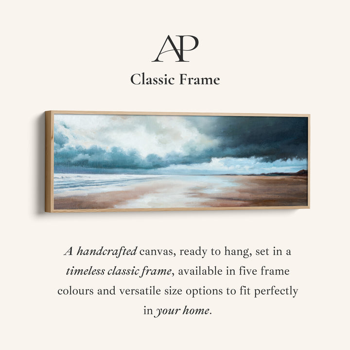 Wide Wall Art Stormy Coastal Shoreline For Hallway Moody Seaside Scene