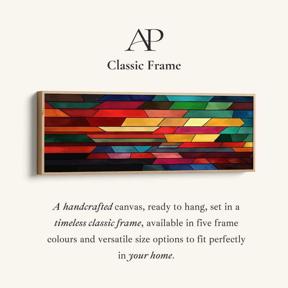 Panoramic Wall Art Colourful Geometric Pattern For Office Modern Abstract Design