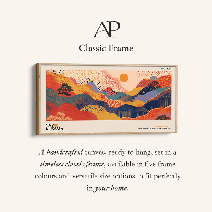 Yayoi Kusama Wide Framed Canvas Abstract Rolling Hills Landscape Oversized Wall Decor For Living Room