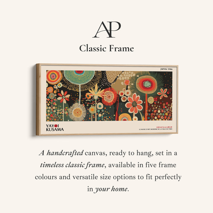 Yayoi Kusama Horizontal Wall Art Decorative Circular Floral Pattern Framed Canvas Print For Bedroom