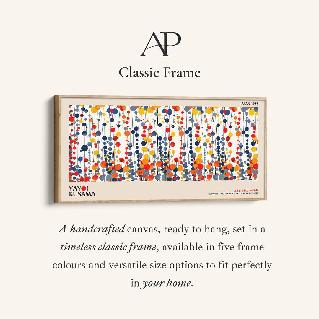 Yayoi Kusama Horizontal Wall Art Vertical Hanging Dot Pattern Statement Wall Decor For Office