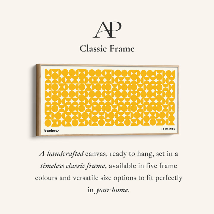 Horizontal Bauhaus Wall Art Geometric Circle Pattern Extra Wide Canvas For Living Room