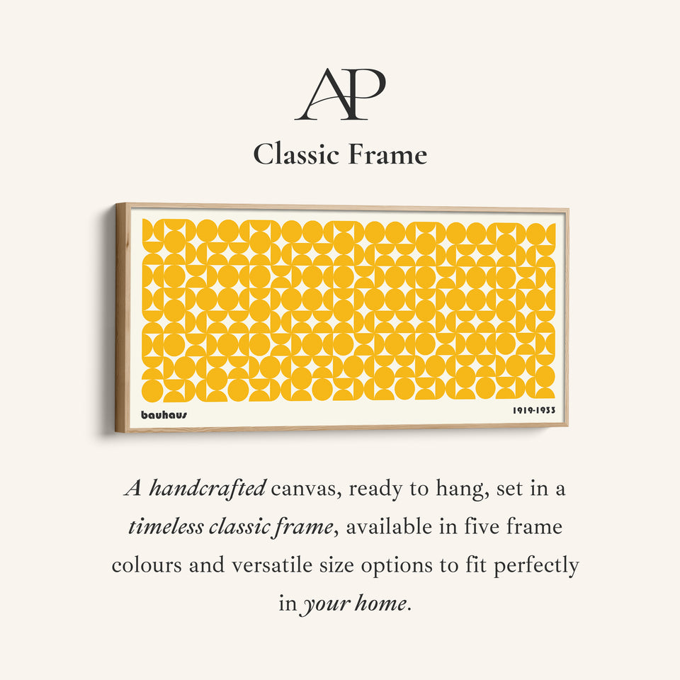 Horizontal Bauhaus Wall Art Geometric Circle Pattern Extra Wide Canvas For Living Room