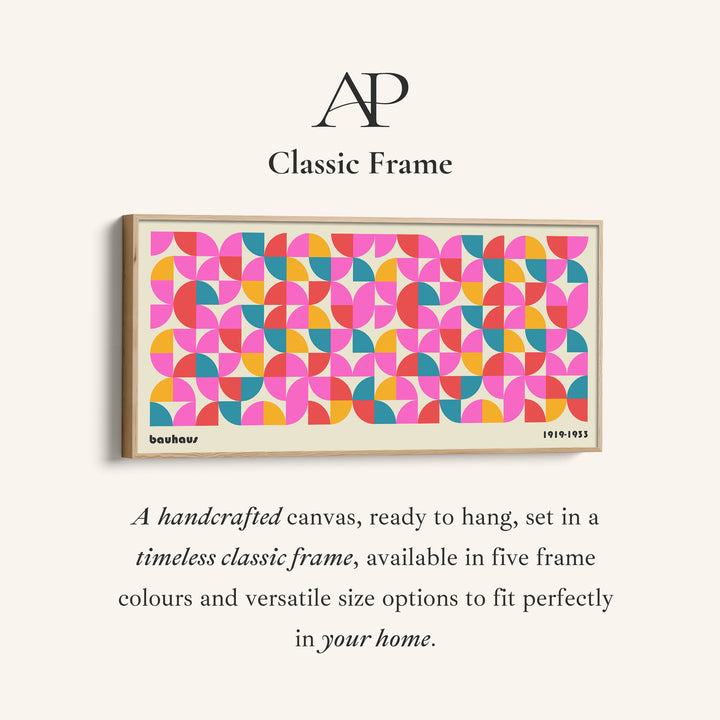 Wide Bauhaus Canvas Colourful Geometric Pattern Statement Wall Decor For Bedroom