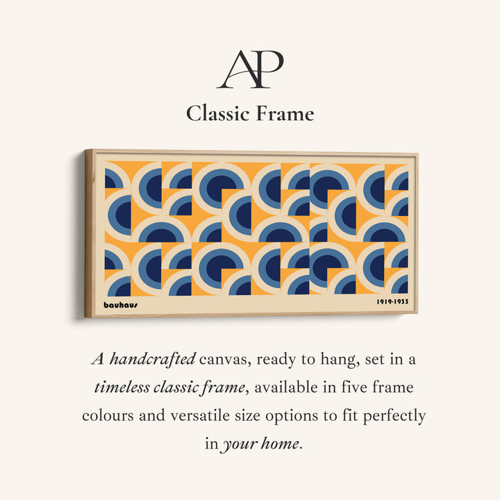 Bauhaus Wide Framed Canvas Concentric Arc Pattern Statement Wall Decor For Hallway