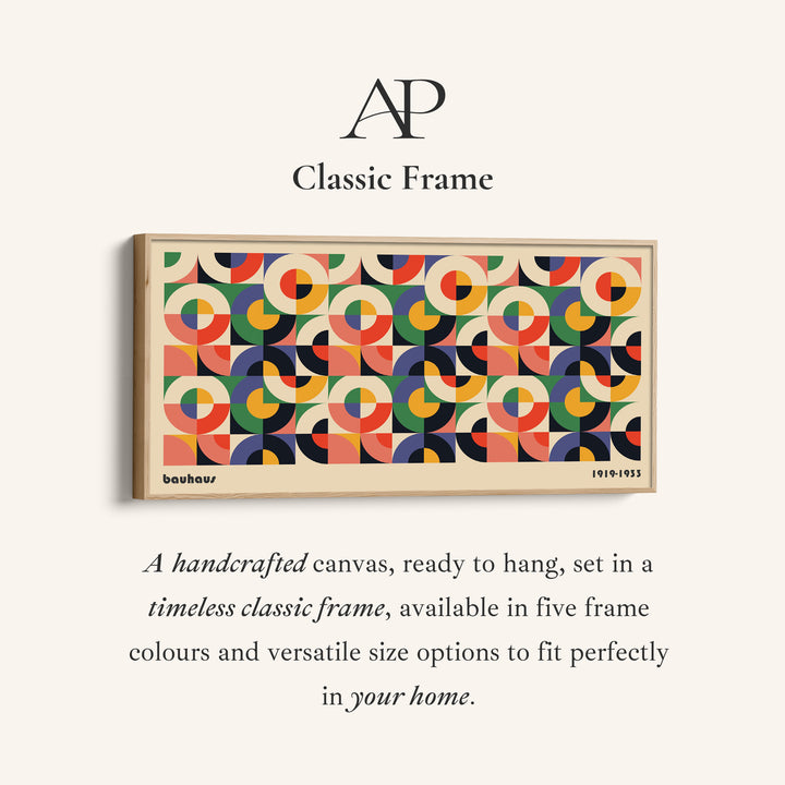 Bauhaus Long Wall Art Circular Segment Grid Horizontal Canvas Print For Living Room