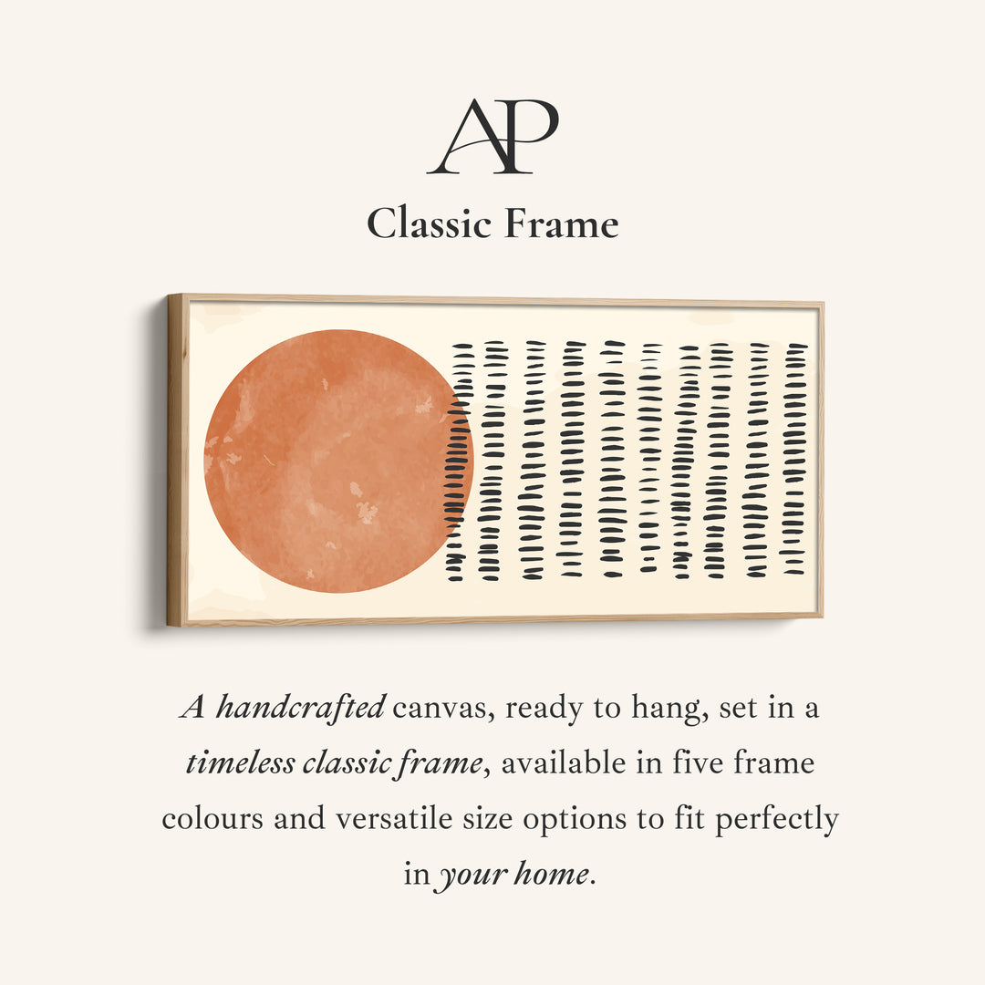 Horizontal Wall Art Abstract Sun And Line Pattern Panoramic Canvas Print For Bedroom