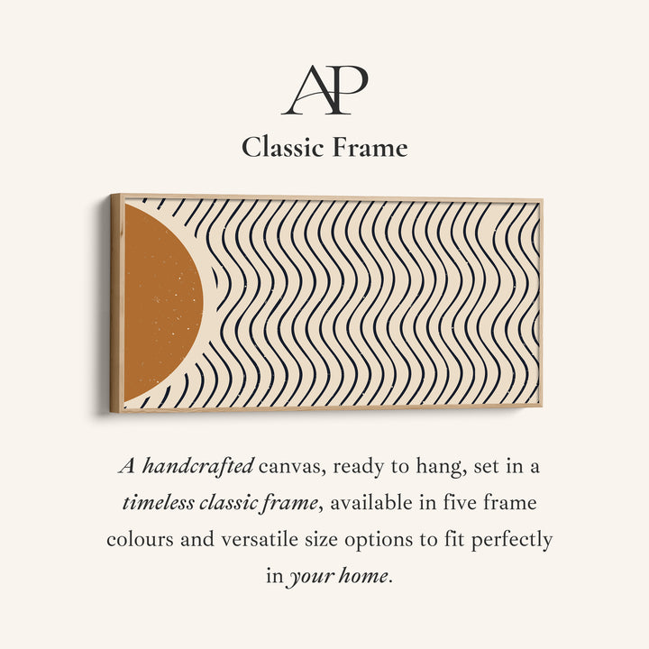 Wide Wall Art Abstract Wavy Line Pattern Extra Wide Canvas For Office