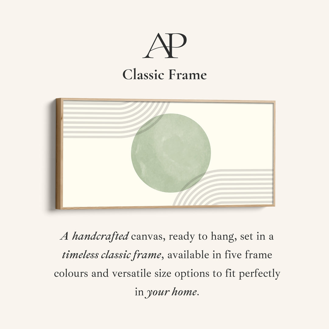 Wide Canvas Green Circle Composition Horizontal Canvas Print Bedroom