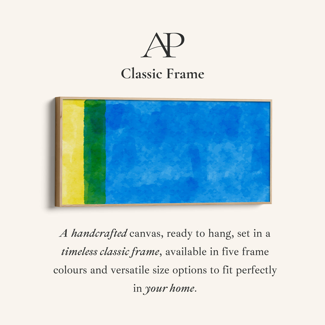 Wide Framed Canvas Vertical Colour Bands Statement Wall Decor Office