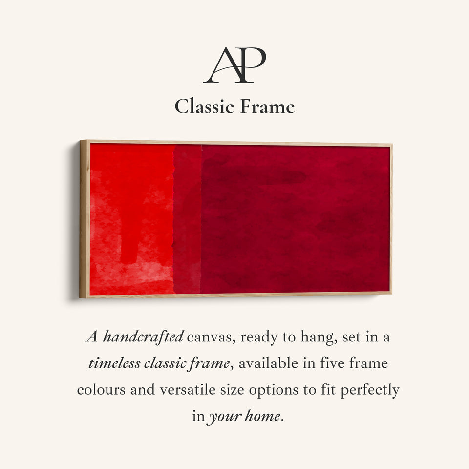 Horizontal Wall Art Red Colour Field Oversized Wall Decor Bedroom