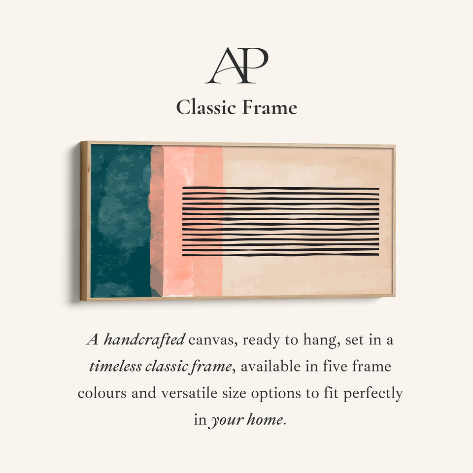 Wide Wall Art Abstract Bands Horizontal Canvas Print For Office