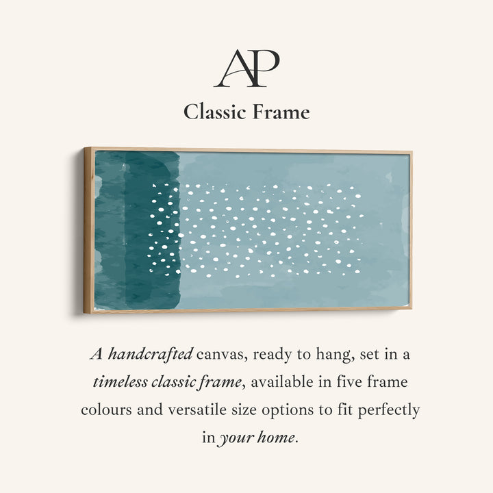 Wide Canvas Blue Field White Dots Panoramic Canvas Print For Bedroom