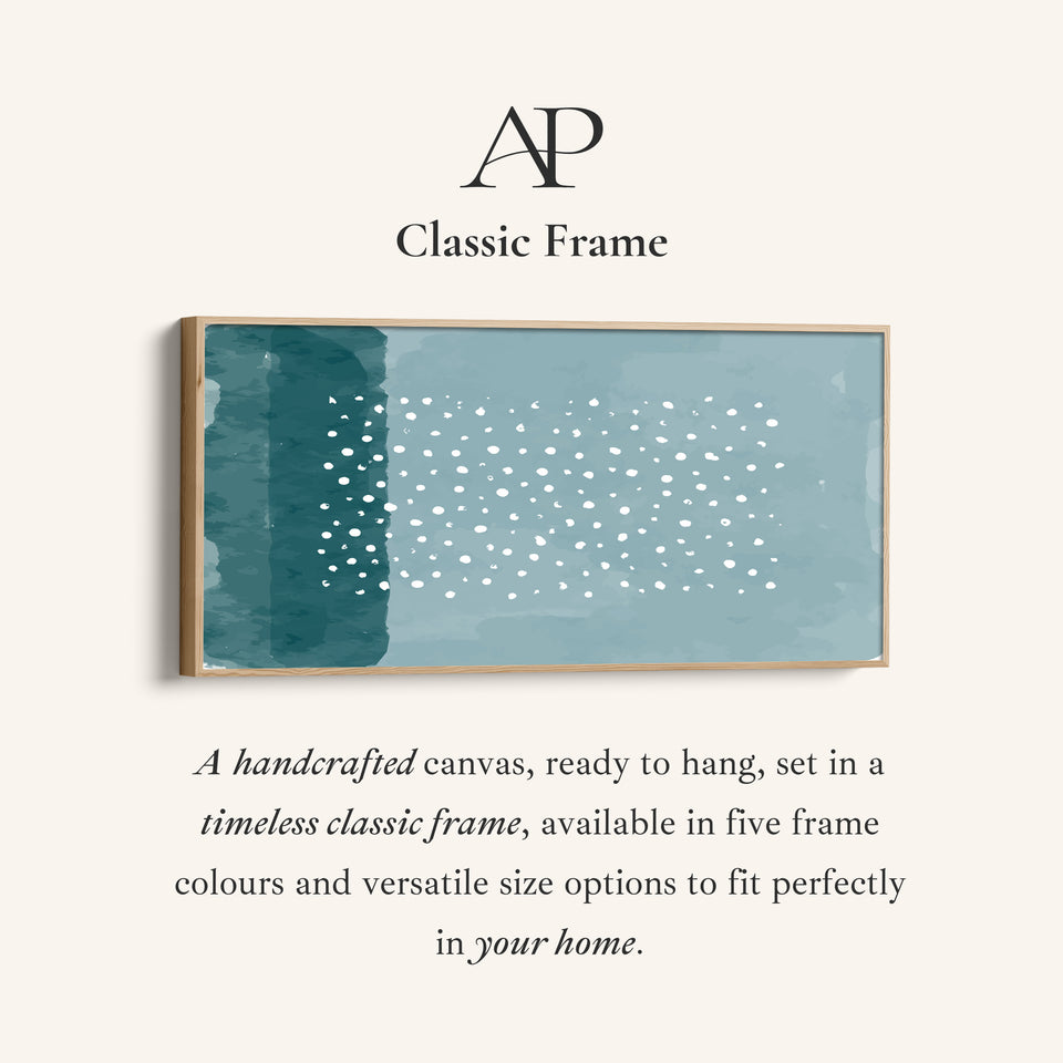 Wide Canvas Blue Field White Dots Panoramic Canvas Print For Bedroom