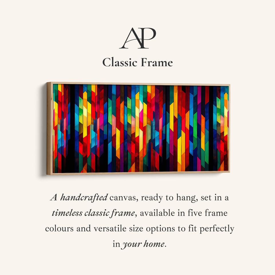 Horizontal Wall Art Colourful Geometric Pattern Statement Wall Decor Living Room