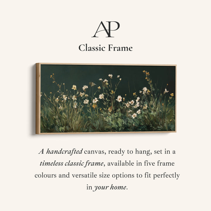 Wide Wall Art White Wildflowers Extra Wide Canvas For Bedroom