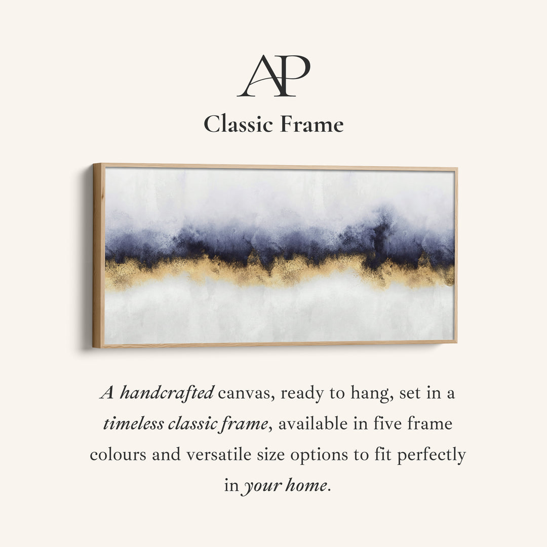 Abstract Gold Band Above Sofa Wall Art Horizontal Canvas Print Office