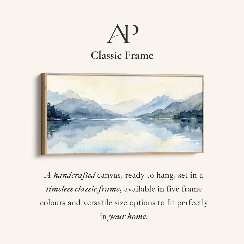 Misty Lake Mountains Wide Canvas Oversized Wall Decor Living Room