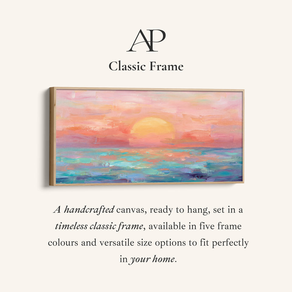 Pastel Sunset Large Wall Art Horizontal Canvas Print Kitchen