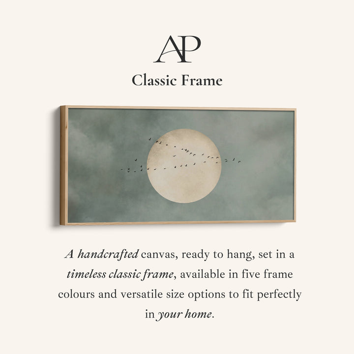 Birds And Moon Panoramic Wall Art Statement Wall Decor Hallway