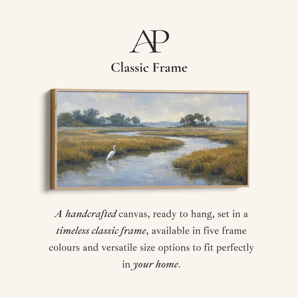 Marshland River Wide Canvas Panoramic Canvas Print For Living Room